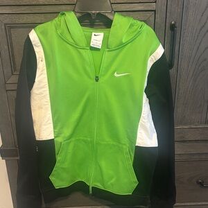 Nike Green and Black Hoodie with White Accents